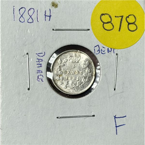 1881-H Canada Silver 5 Cents.