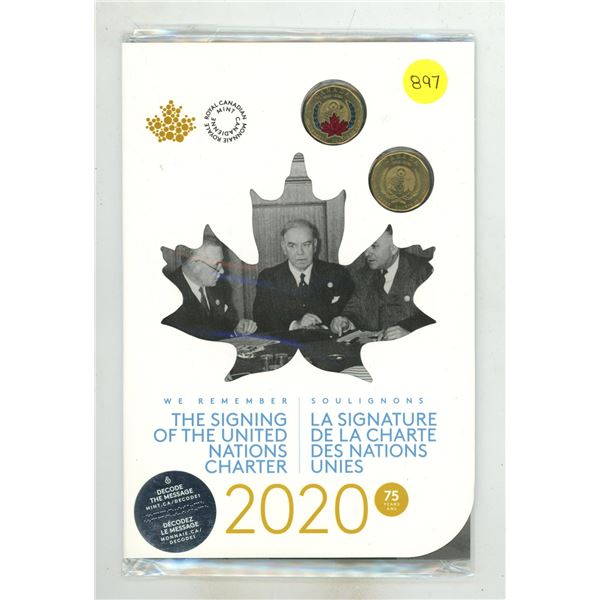 Royal Canadian Mint 2020 75th Anniversary of the Signing of the United Nations Charter Collector Kee
