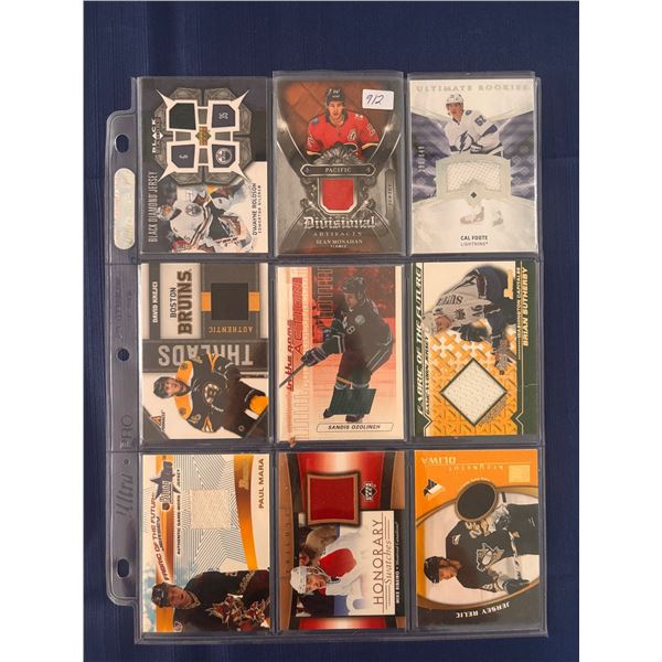 Assortment of Jersey Cards - 1 Sheet (9 Hockey Cards)