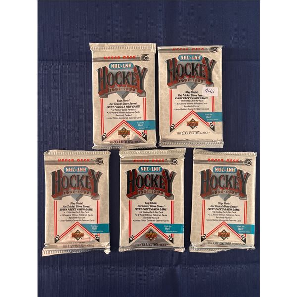 1991-92 Upper Deck Hockey Cards (5 Unopened Packs)