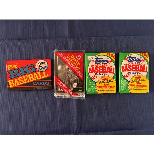 4 Unopened Baseball Card Packs