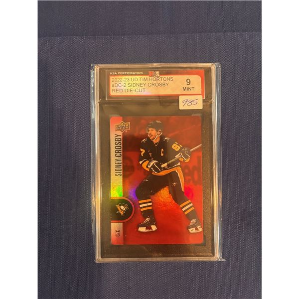 Sidney Crosby - Red Die Cut Hockey Card - Graded Mint