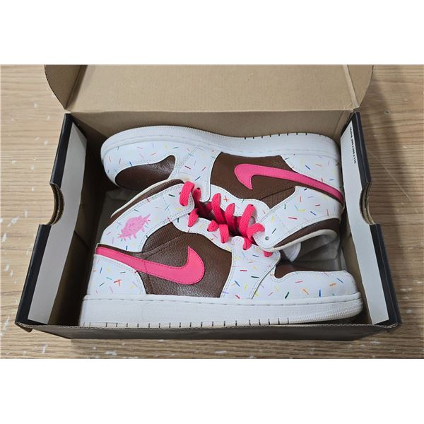 NEW Custom “Ice-cream” Nike Air Jordan 1 Mid Sneakers, Size 6.5 Youth=Women's Size