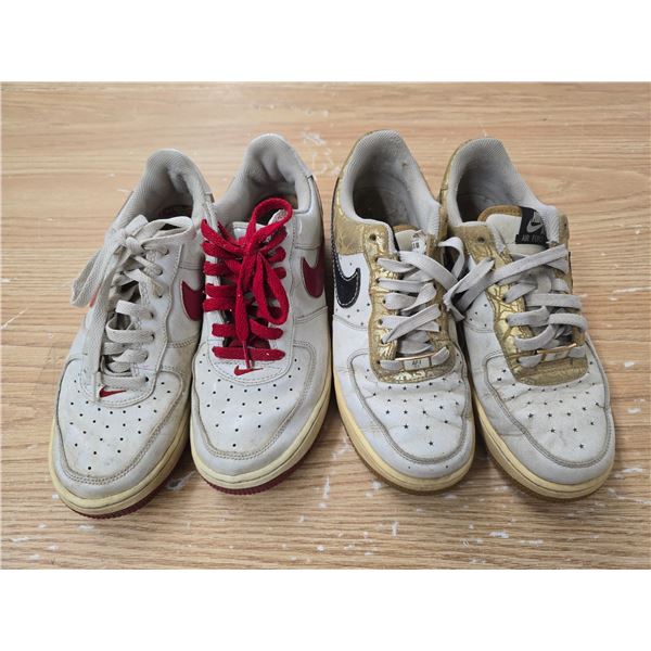 (2) Pairs Ladies Nike Air Force One Sizes 8 and 7.5,  bought at Footlocker, not a knock-off!