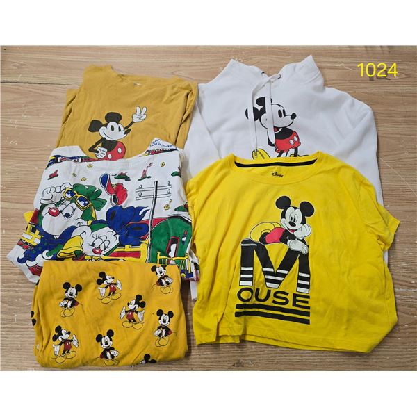 (5) Mickey Mouse Shirts, Size Ladies Medium