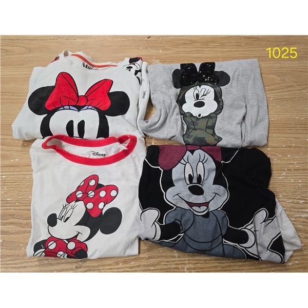 (4) Minnie Mouse Shirts, Sizes Ladies Medium & Large