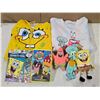 Image 1 : Sponge Bob Lot inc. (2) Sweatshirts (Lrg), (3) Ty Plush Figures, Movie & Comic