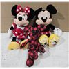 Image 1 : (3) Disney Mickey and Minnie Mouse Collector Plushies – 90 yrs edition, etc.