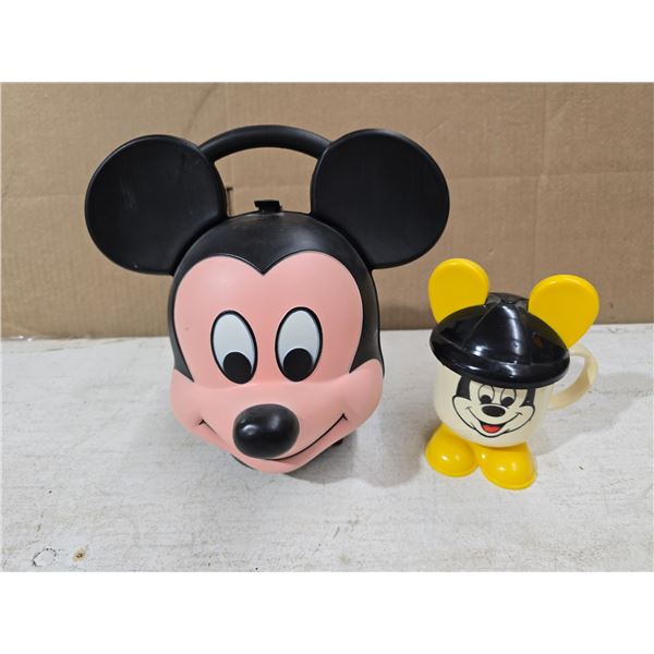 Vintage Mickey Lunch Kit inc. Thermos, Vintage Mickey Cup