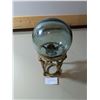 Image 1 : Glass fishing float and brass stand
