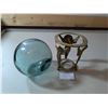 Image 2 : Glass fishing float and brass stand