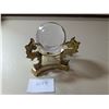 Image 1 : Clear gazing ball with globe image inside, with stand