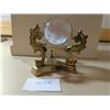 Image 4 : Clear gazing ball with globe image inside, with stand