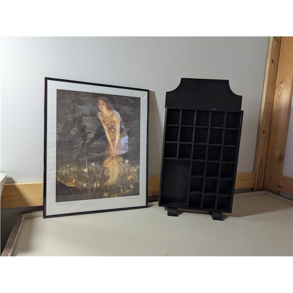 Framed Midsummer Eve print, compartment shelf