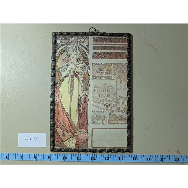 Framed Art Nouveau panel