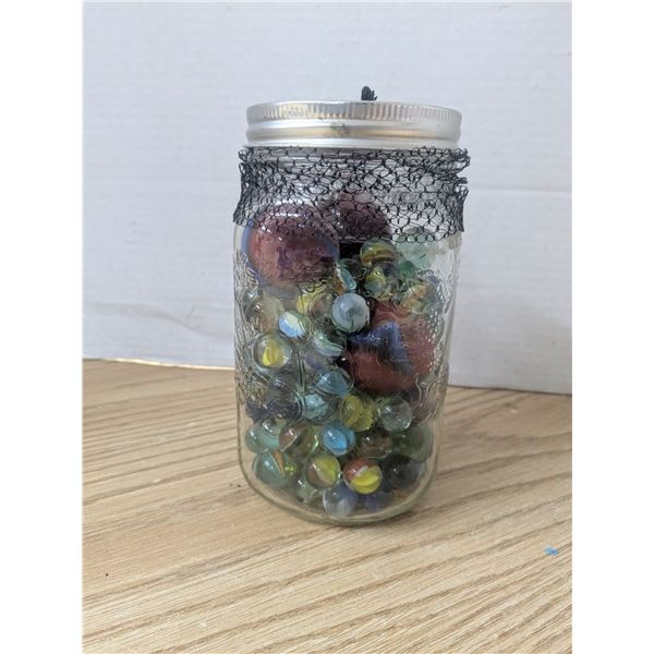Jar of Vintage Marbles