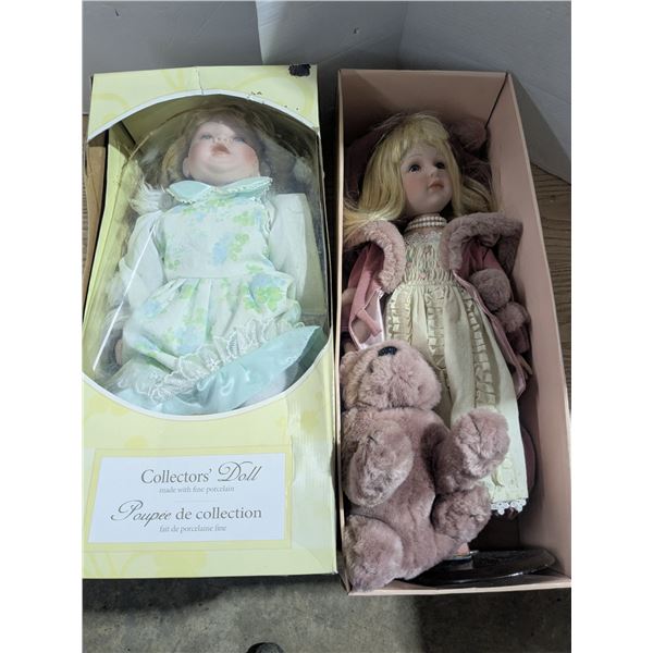 (2) 24" Porcelain Dolls