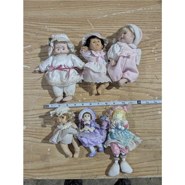 (6) Assorted Mini Porcelain etc. Dolls