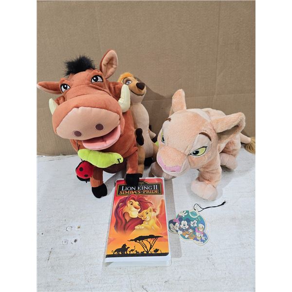Lion King Lot inc. (3) Plush Figures & VHS