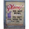 Image 1 : Vintage Framed Bowling Sign, 24"x 31"