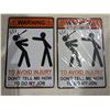 Image 1 : (2) 8"x 12" Signs - "Warning …"