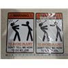 Image 2 : (2) 8"x 12" Signs - "Warning …"