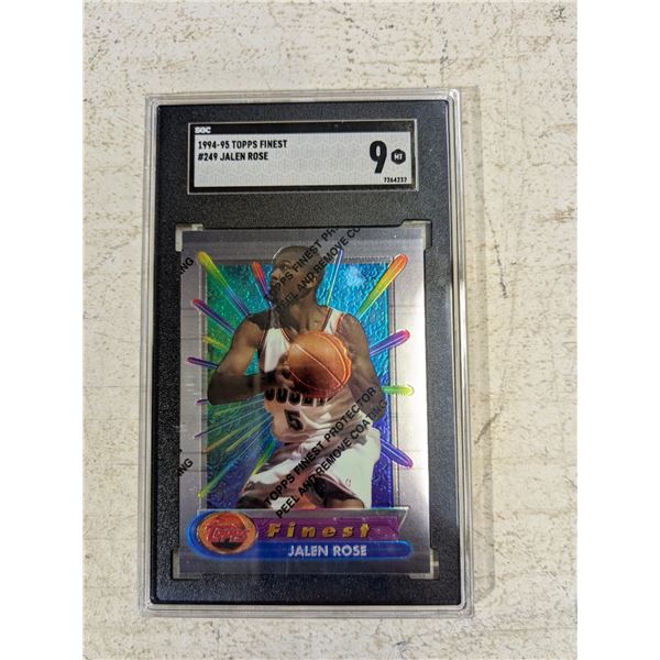 1994-95 NBA Topps Finest Jalen Rose Card #249 SGC 9