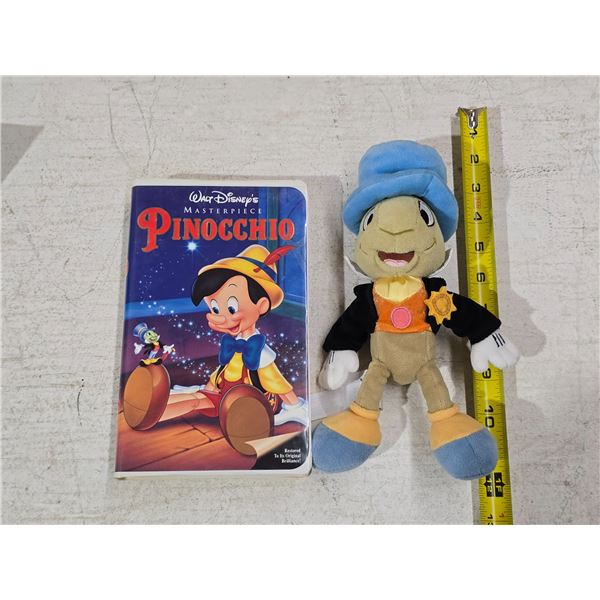 Pinocchio VHS Movie & Jiminy Cricket Plush