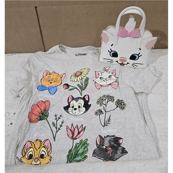 Aristocats Ladies Med T-Shirt & NEW Purse