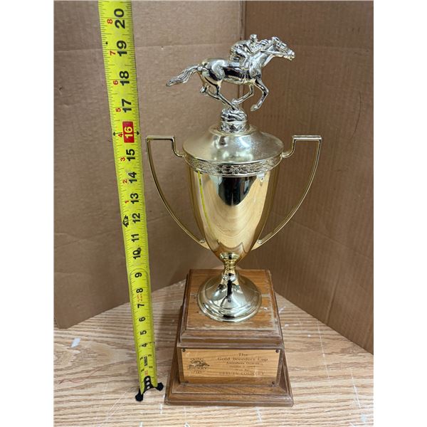 The Gold (Metal Colour) Breeders Cup Trophy.