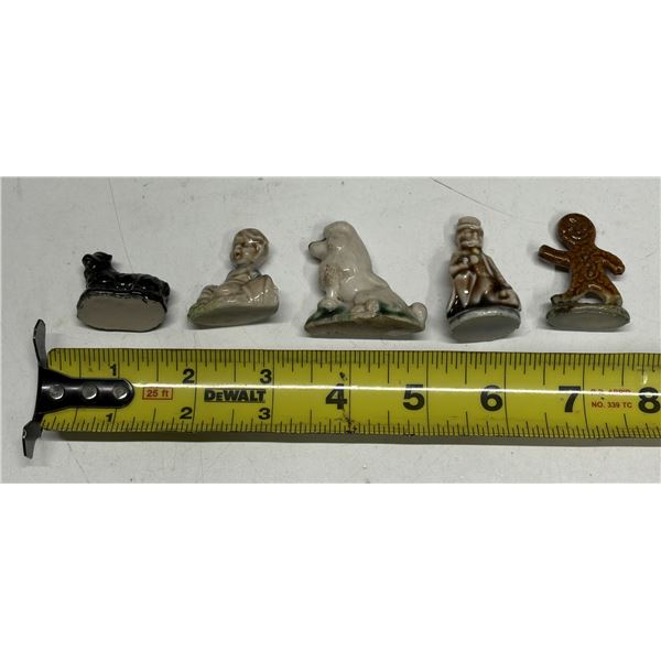 (5) Vintage Wade Whimsies porcelain miniature figurines.