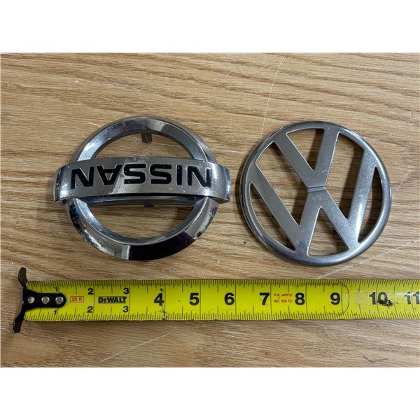 Nissan  and Volkswagen  Emblems.