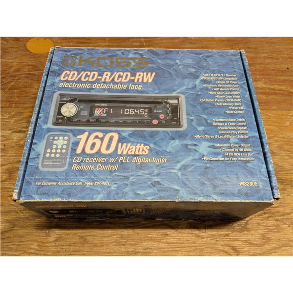 NOS Koss Car CD Player w/ Detachable Faceplate
