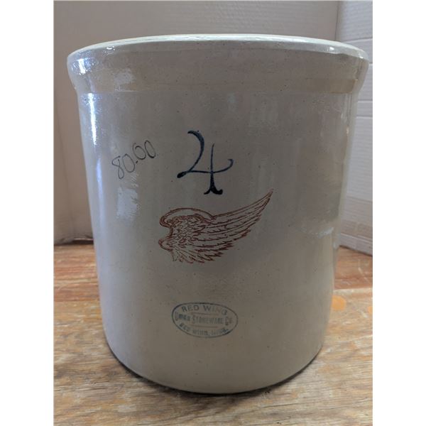 4-Gal Redwing Crock – no chips or cracks