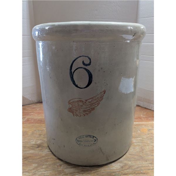 6-Gal Redwing Crock – no chips or cracks