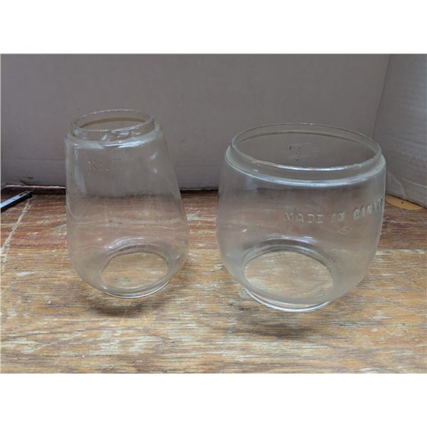 Vintage Clear Glass Railroad Lantern Globes inc. Dominion “Diamond D” (Made in Can