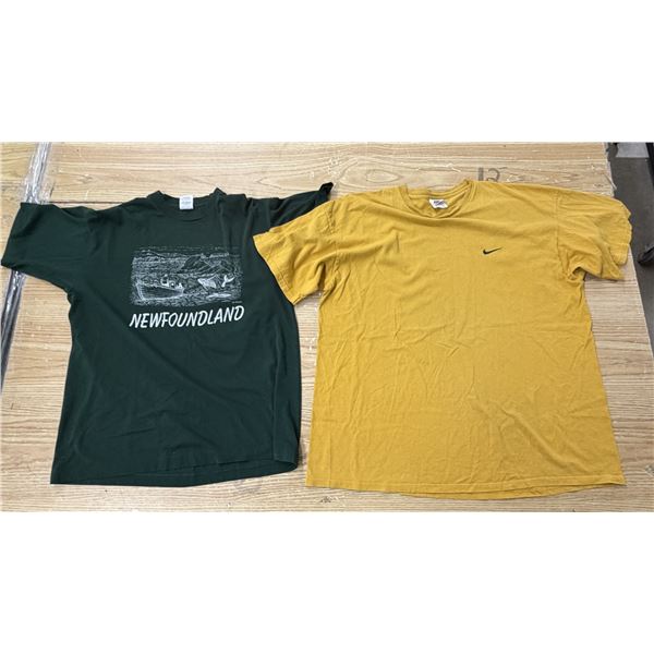 Nike XXL and New Foundland XL T-Shirts.