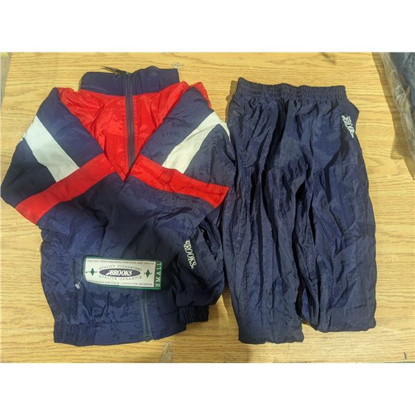NOS Brooks Windbreaker Jacket & Pants, Red on Blue – Size SM