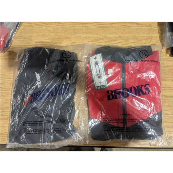 NOS Sealed Brooks Windbreaker Jacket & Pants, Red on Black – Size SM