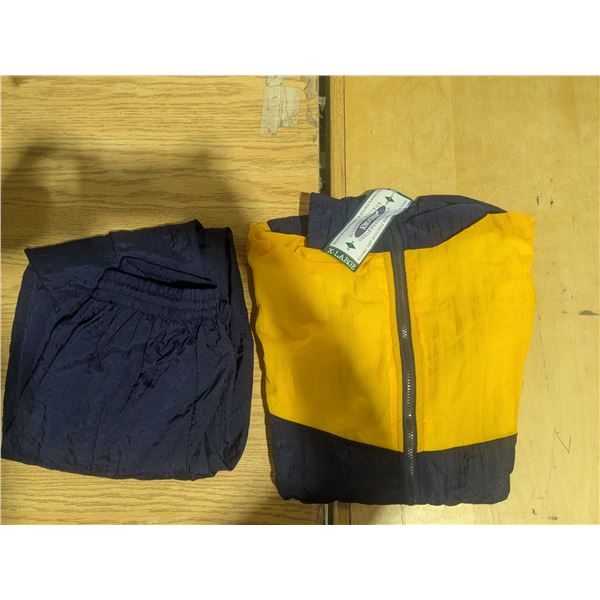 NOS Brooks Windbreaker Jacket & Pants, Yellow on Navy - Size XL