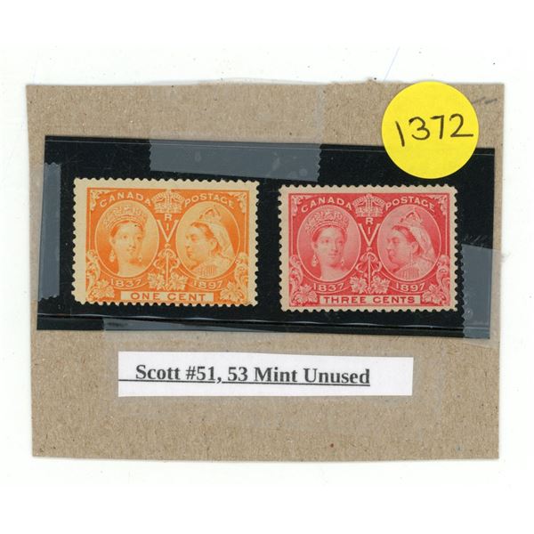Scott #51, 53 Mint Unused.