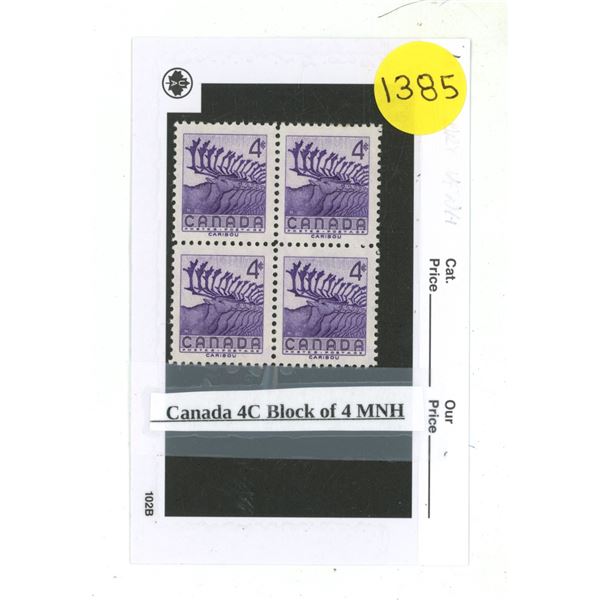 Canada 4C Block of 4 MNH.