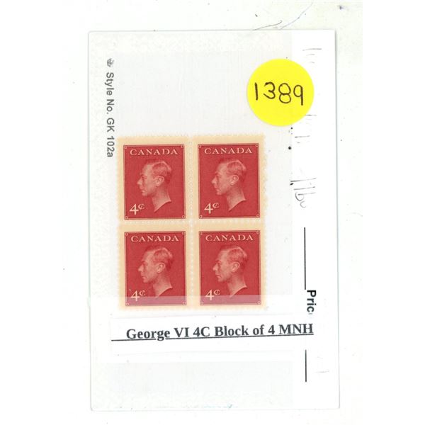 George VI 4C Block of 4 MNH.