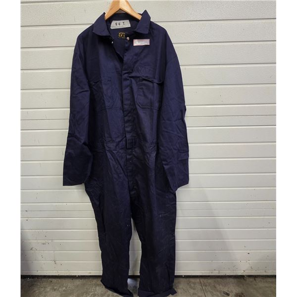 Navy blue long-sleeve work coverall. Size 54 Tall (Length 62")