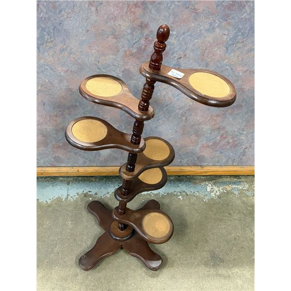 Vintage wooden swivel multi-tier plant stand with rotating paddle-shaped. (Height 32")