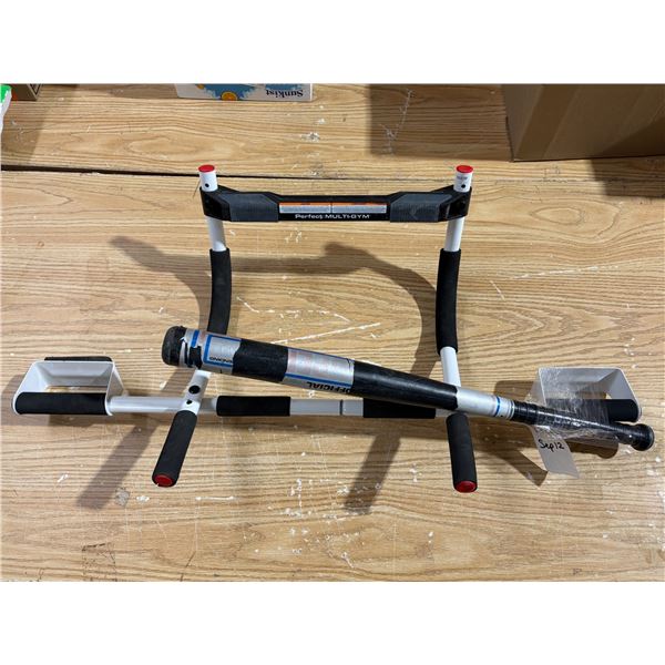 Perfect Multi Gym and Plastic Baseball Bat.