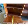 Image 2 : Large Solid 2 Pieces Wood China Cabinet. (Total Height 76 Inch, Length 81 Inch, Breadth 18 Inch)
