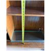 Image 3 : Large Solid 2 Pieces Wood China Cabinet. (Total Height 76 Inch, Length 81 Inch, Breadth 18 Inch)