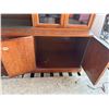 Image 5 : Large Solid 2 Pieces Wood China Cabinet. (Total Height 76 Inch, Length 81 Inch, Breadth 18 Inch)