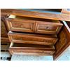 Image 7 : Large Solid 2 Pieces Wood China Cabinet. (Total Height 76 Inch, Length 81 Inch, Breadth 18 Inch)